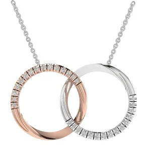0.10ct Diamond Necklet In 9Ct Rose & White Gold