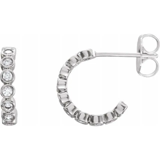 14K White 1/3 CTW Lab-Grown Diamond Hoop Earrings Regard Jewelry Austin, Texas