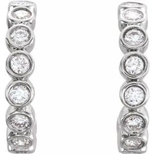 14K White 1/3 CTW Lab-Grown Diamond Hoop Earrings Regard Jewelry Austin, Texas