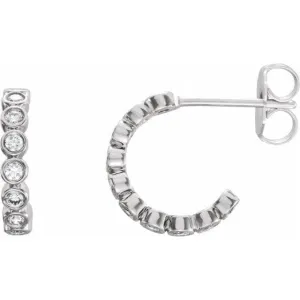 14K White 1/3 CTW Lab-Grown Diamond Hoop Earrings Regard Jewelry Austin, Texas