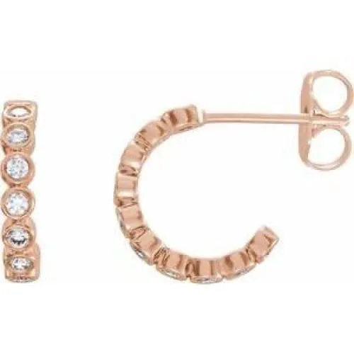 14K White 1/3 CTW Lab-Grown Diamond Hoop Earrings Regard Jewelry Austin, Texas