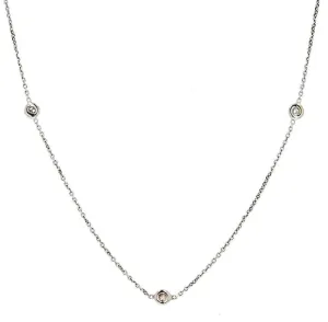 14K White Gold Diamond By the yard 16 Necklace