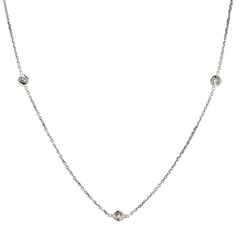 14K White Gold Diamond By the yard 16 Necklace