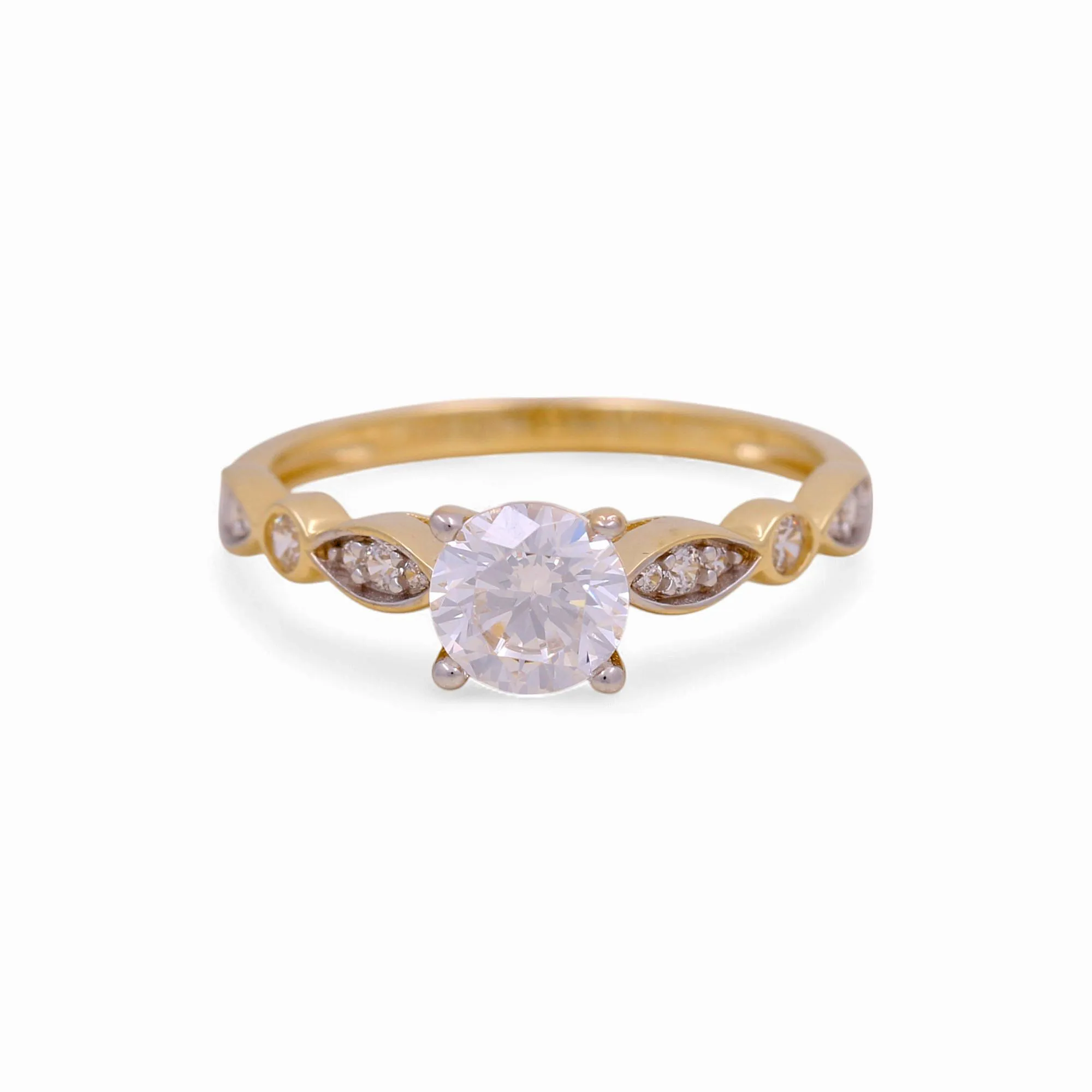 14K Yellow Gold Women's Engagement Ring / Stone: Cz / Size: 7 / Weight: 2.3 GR / KEEWR4ER-5