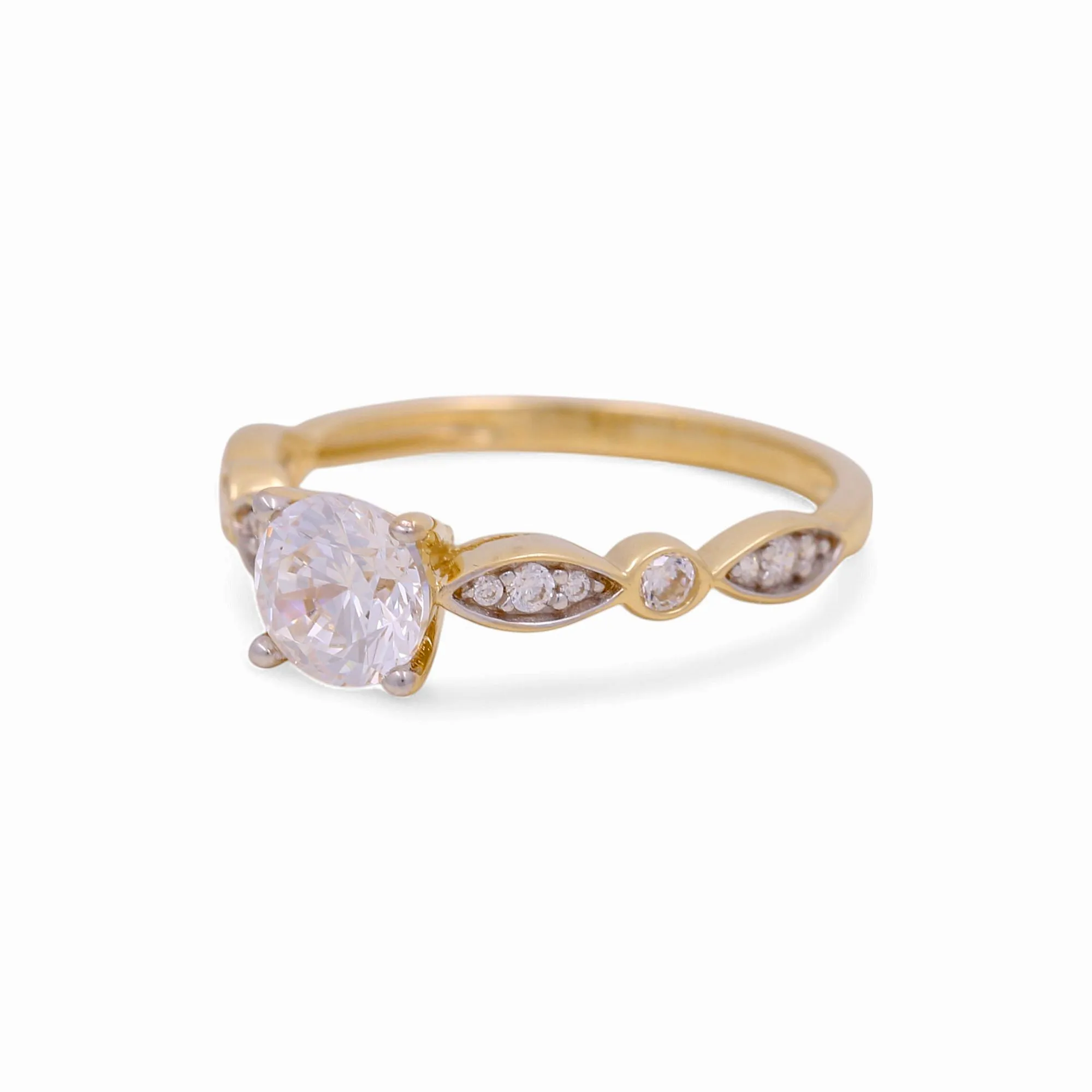 14K Yellow Gold Women's Engagement Ring / Stone: Cz / Size: 7 / Weight: 2.3 GR / KEEWR4ER-5