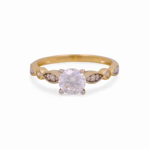 14K Yellow Gold Women's Engagement Ring / Stone: Cz / Size: 7 / Weight: 2.3 GR / KEEWR4ER-5