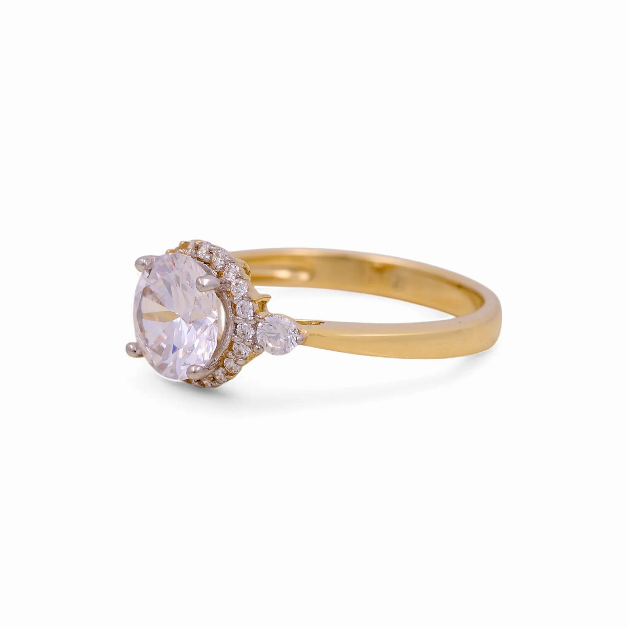 14K Yellow Gold Women's Engagement Ring / Stone: Cz / Size: 7 / Weight: 3 GR / KEEWR4ER-3