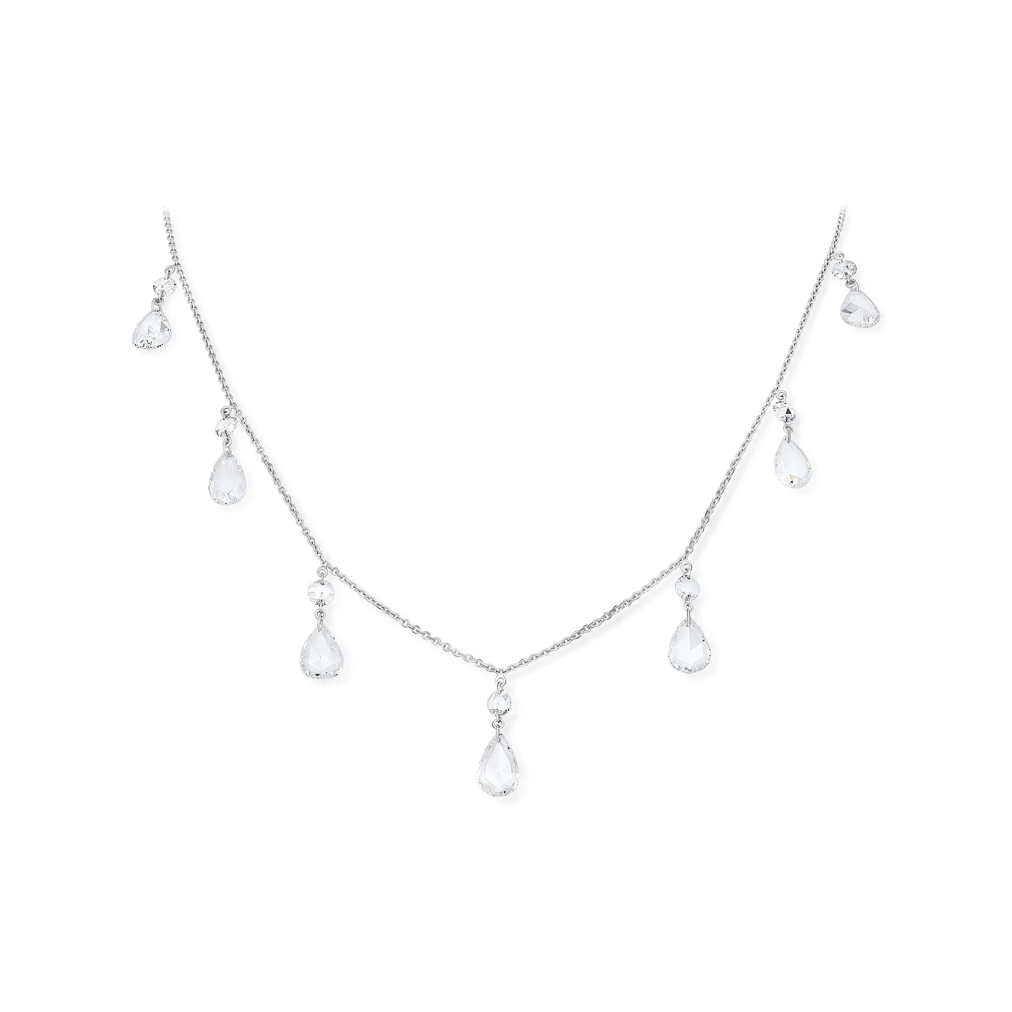 3.12 Carat Rose Cut Diamond Necklace