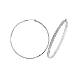 Acotis Silver Hoop Earrings Moondust G51101