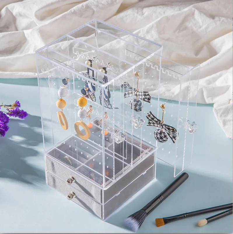 Acrylic Earring Display Holder with Drawers