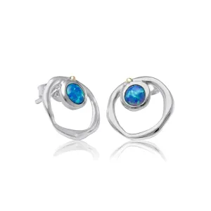Banyan Vibrant Blue Opalite Stud Earrings