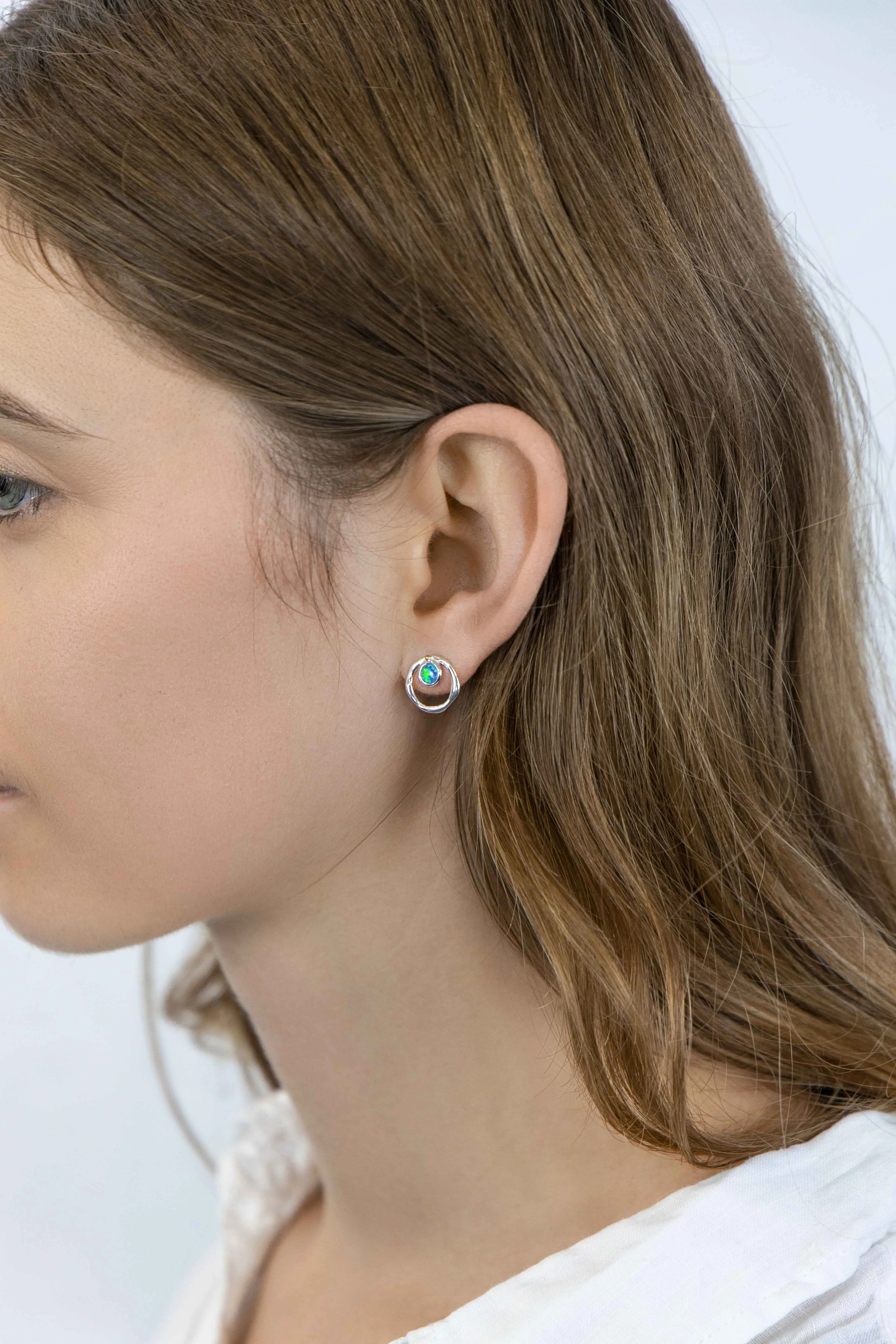 Banyan Vibrant Blue Opalite Stud Earrings