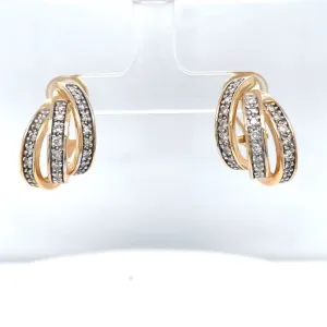 Estate Triple Hoop Diamond Earrings at Regard Jewelry in Austin, Texas