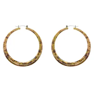 Fashion Hoop Earrings Painted Lucite Green