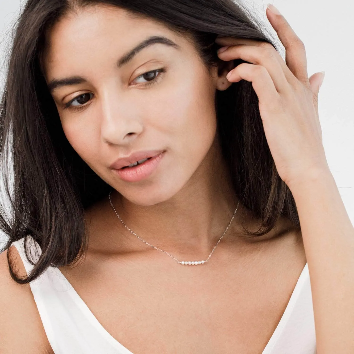 Freshwater Pearl Bar Necklace - 'Sia'