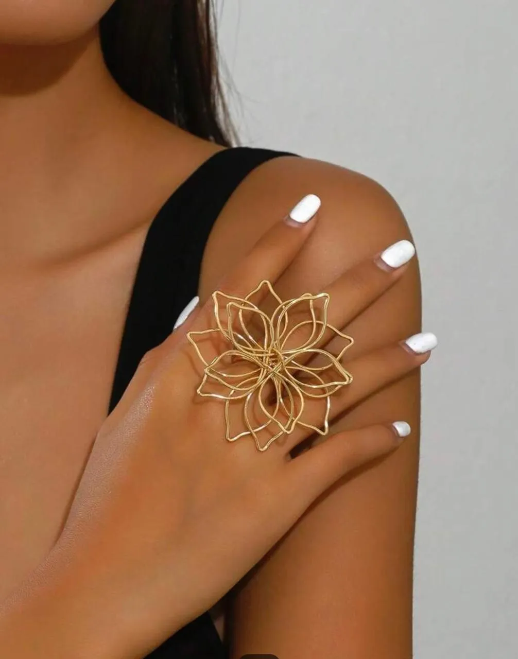 Gold Statement Floral Ring