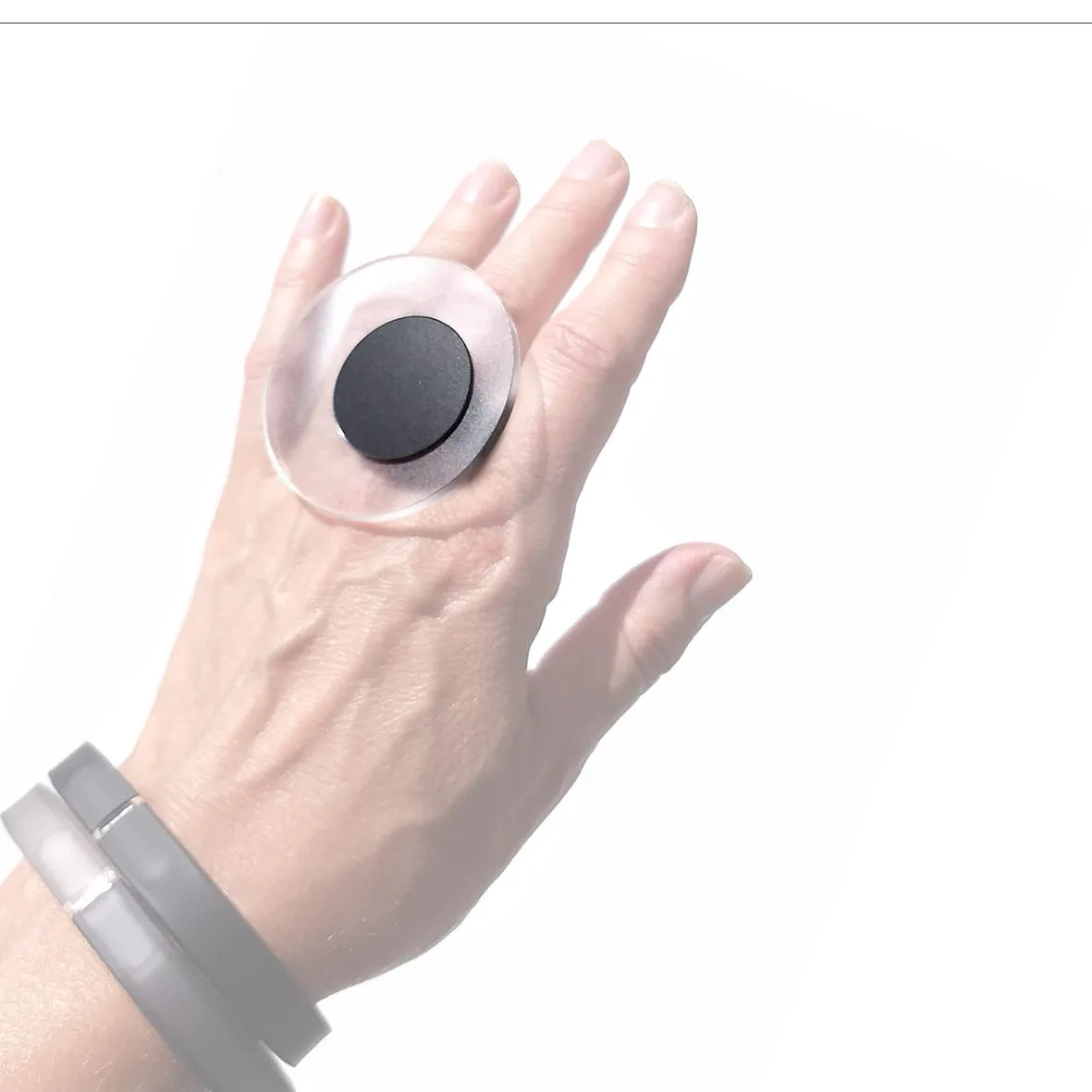 Moon statement ring Frosted Glass