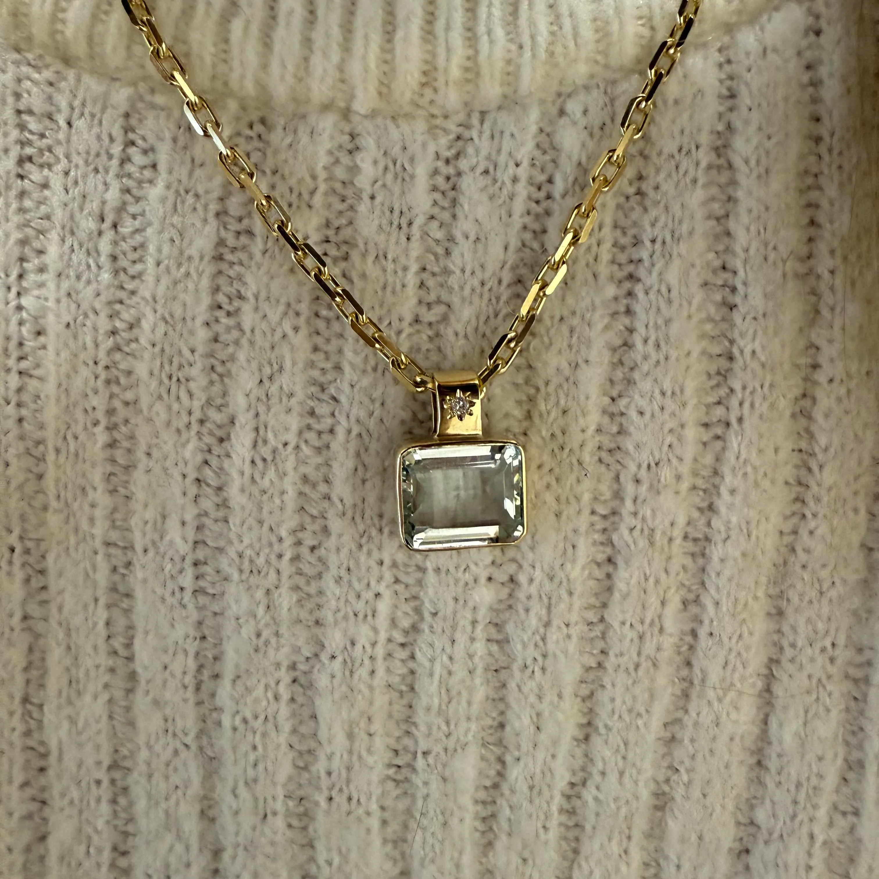 Natural Blue Beryl Necklace