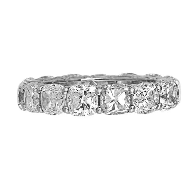 Platinum and Cushion Diamond Eternity Band