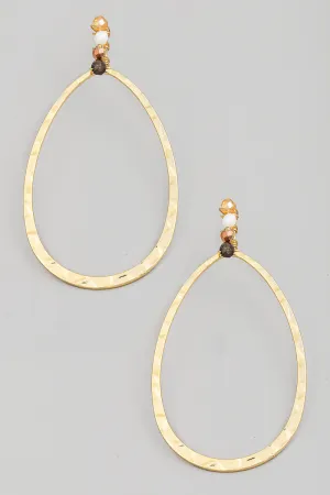 Teardrop Earrings in Gold with Stone Accents