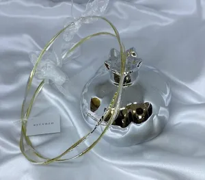 Wedding Crowns (Stefana) -  Silver Hammered Gold Glitz