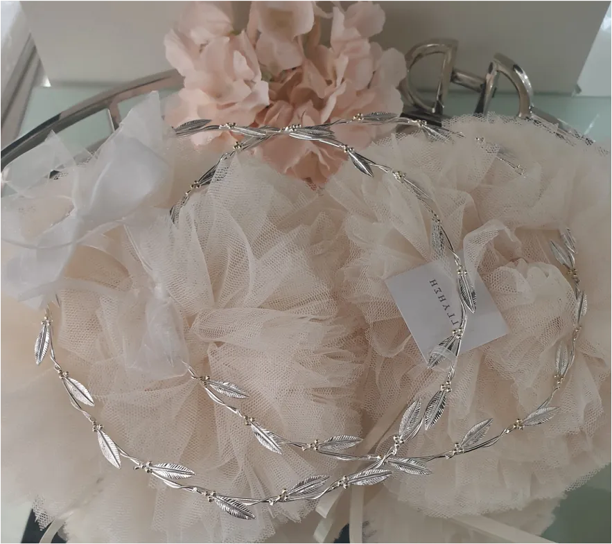 Wedding Crowns (Stefana) -  Silver Leaf Deluxe