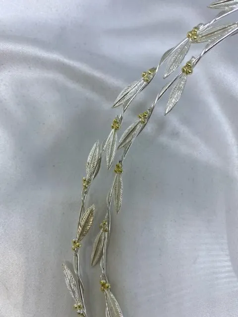Wedding Crowns (Stefana) - Silver Olive Leaf Deluxe - Two Toned