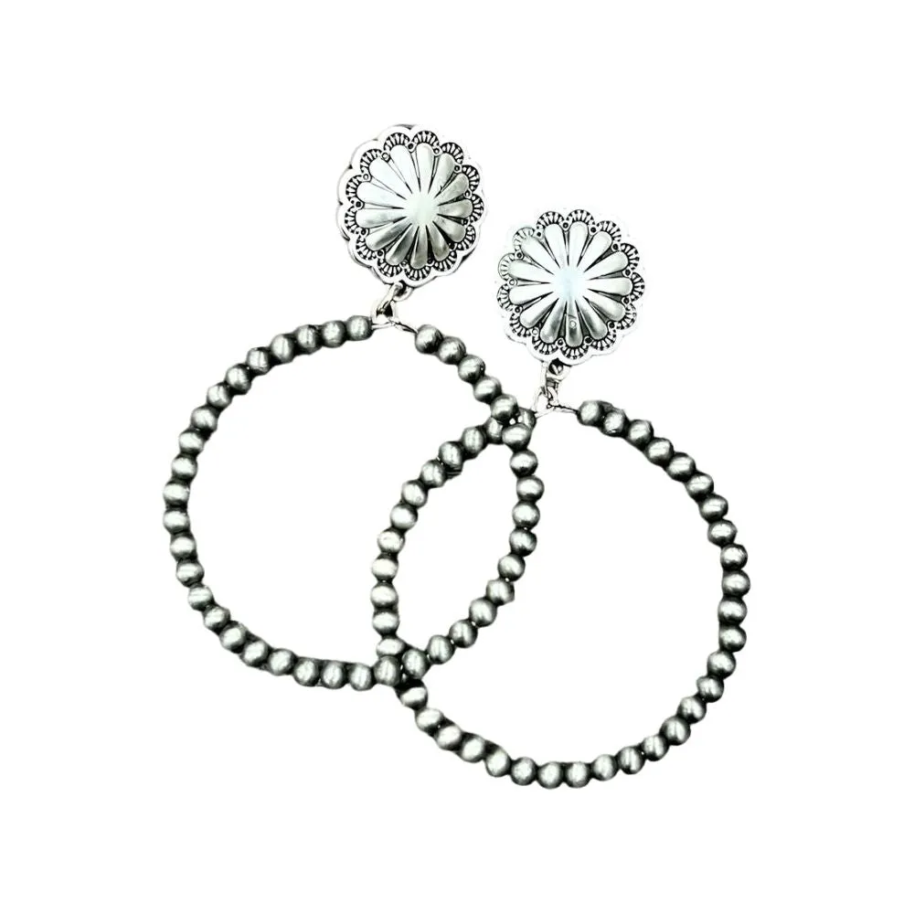 Women's Isac Trading Navajo Pearl Hoop Earrings 723369