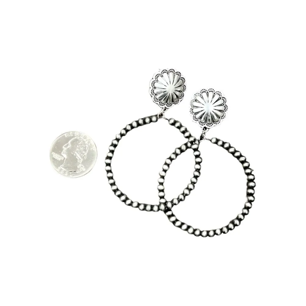 Women's Isac Trading Navajo Pearl Hoop Earrings 723369