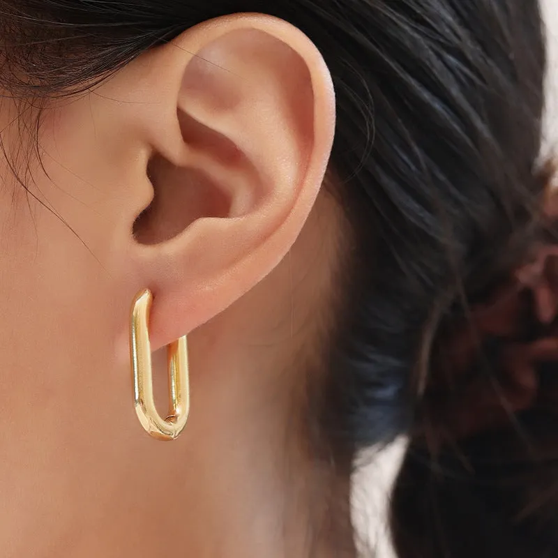 Women's Simple Rectangular Copper Earrings