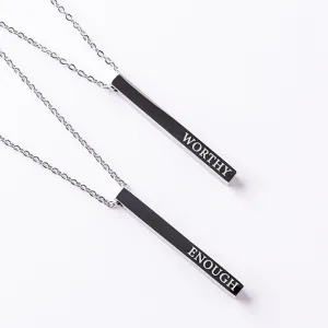 Worthy/Enough Bar Necklace